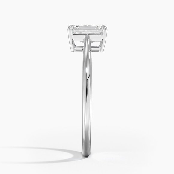 IGI 1 Ct Emerald Cut Lab Diamond Engagement Ring, F-VS1 - Picture 3 of 5